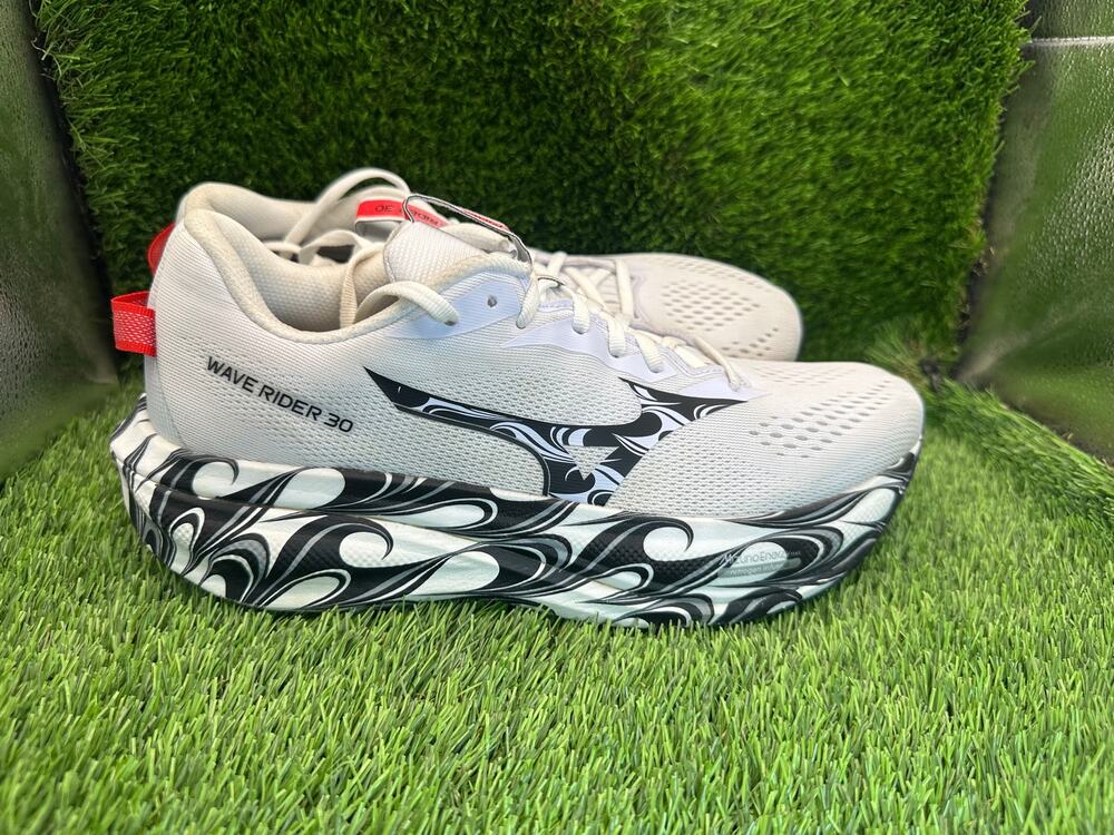 Mizuno Wave Rider 30 J1GU262381 Athletic Sneaker Men's 10 White Mesh Gym Running